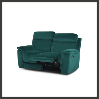 teal fabric recliner sofa