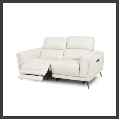 white leather recliner sofa