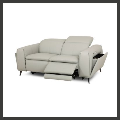 light grey recliner sofa with storage arm