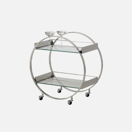 glass care guide with the cherise drinks trolley